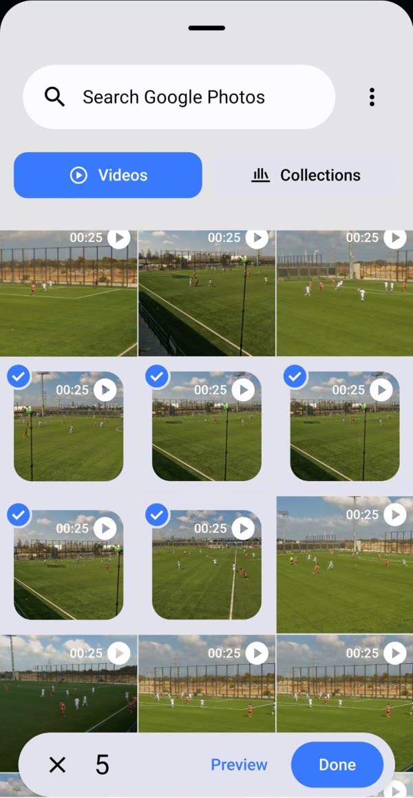 Step 1: choosing game clips from the phone’s gallery